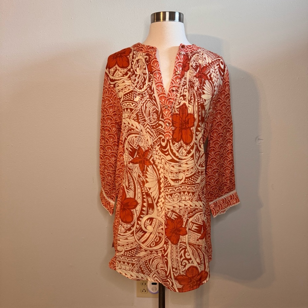Soft Surroundings Tunic Top Size Small
Cotton Blend Orange pink